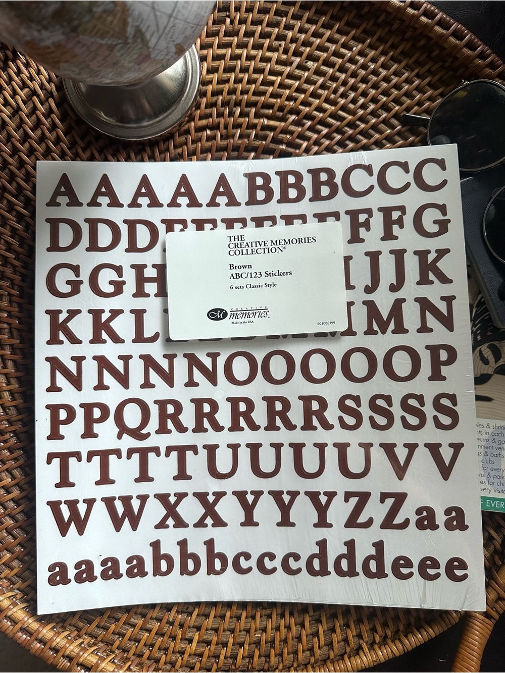 Creative Memories Classic Style Brown Alphabet Sticker Sheet New Sealed